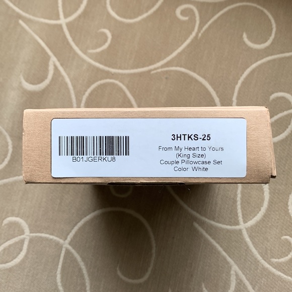 Couple Pillowcase Set 'From My Heart to Yours' King Size White Gift BOLDLOFT - Picture 4 of 6